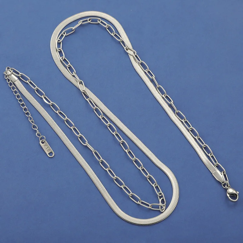 

5Pcs/Lot Snake Blade Stainless Steel Chain Necklace For Women Men Fashion Jewelry Gift