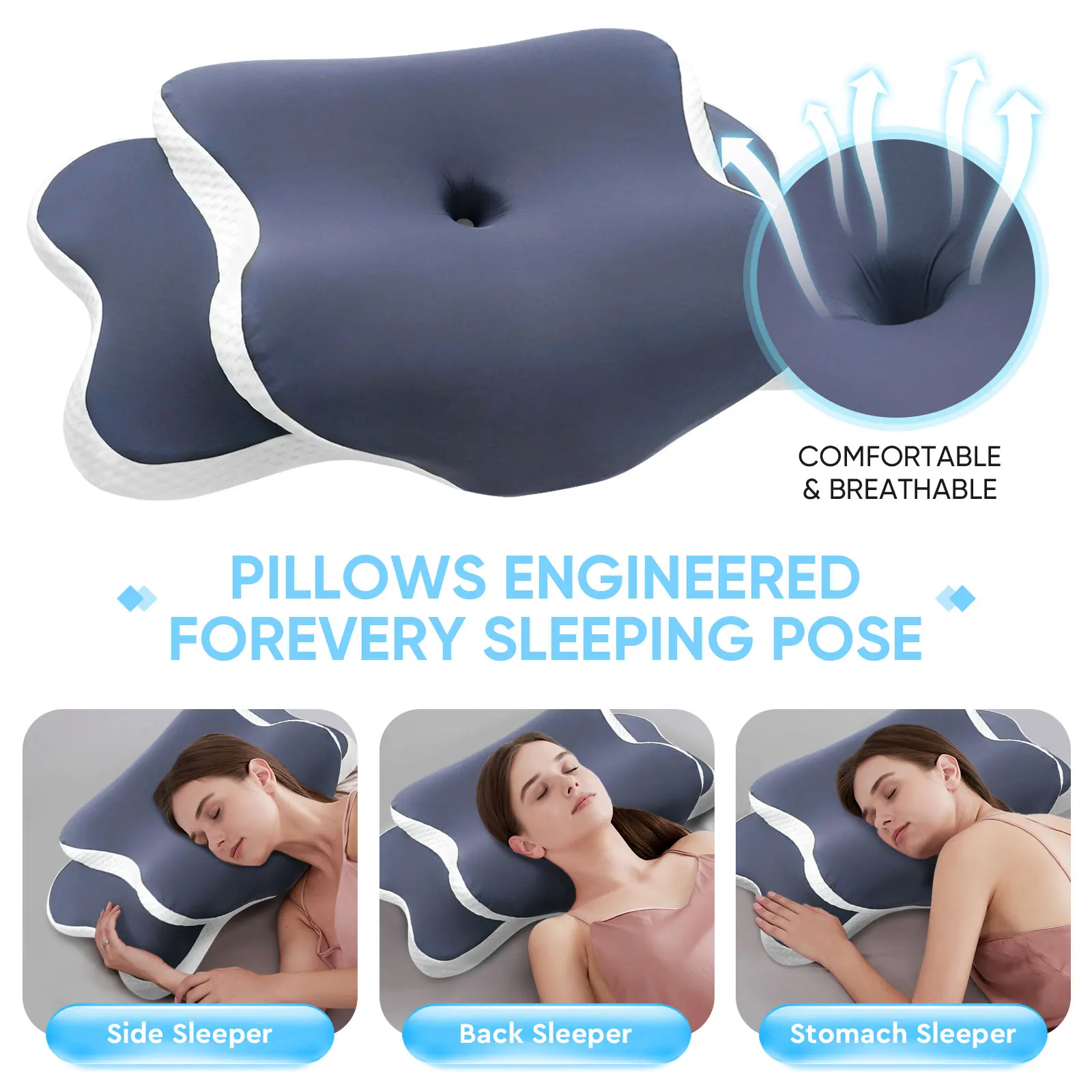 Memory Foam Cervical Pillow – Neck Pain Relief for All Sleepers