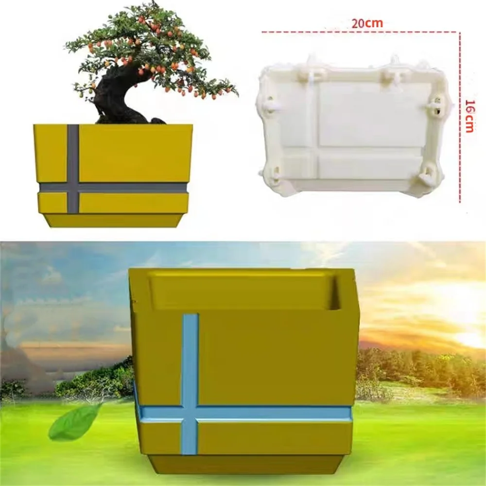 20cm Thickened King Oval Rectangular Mould Rectangular Flower Pot Mould New Cement Plastic Bonsai Abrasives