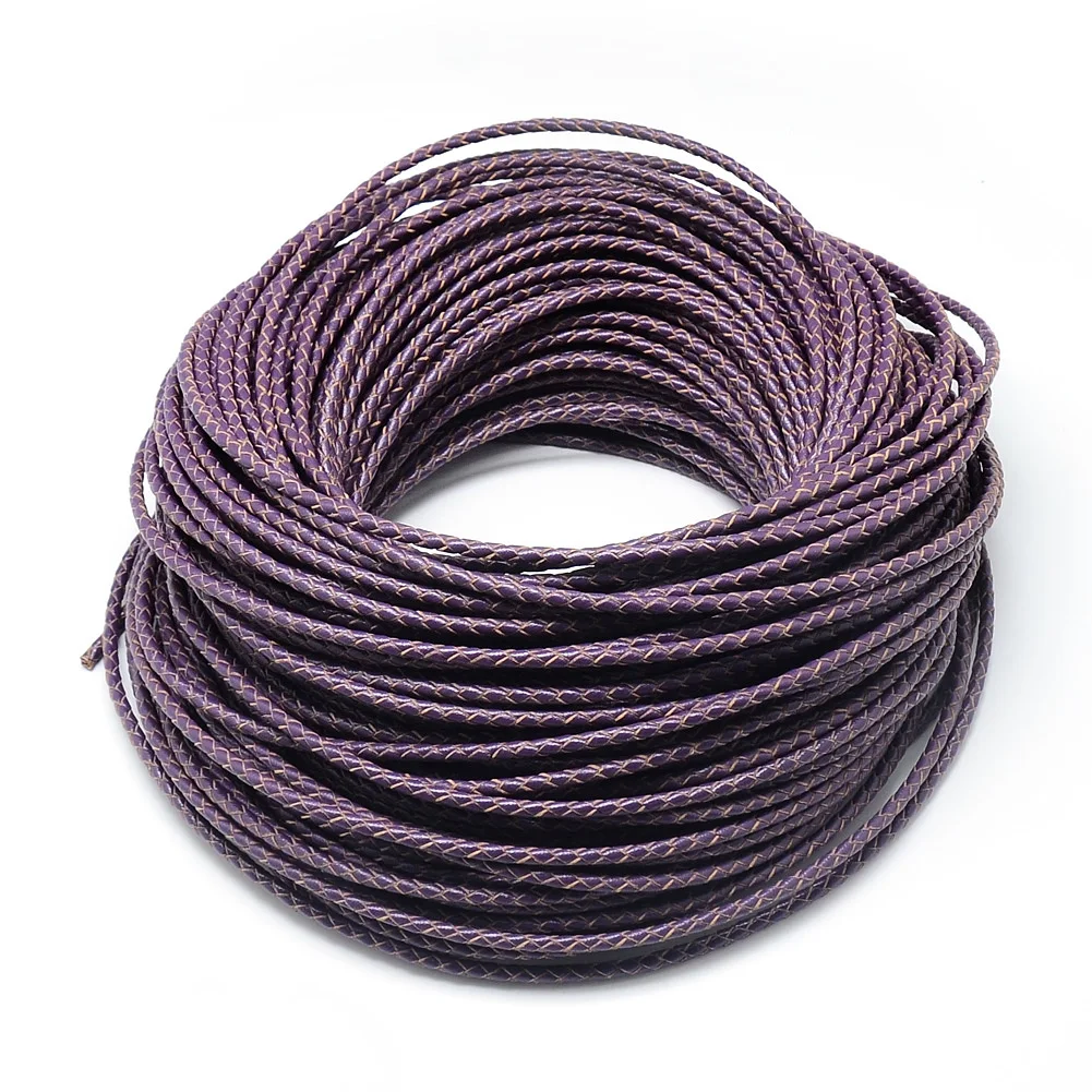 1 Bundle Leather Braided Cord Round Black Brown White Jewelry Cord for Bracelet Necklace Jewelry DIY Making Material 3mm 5mm 6mm