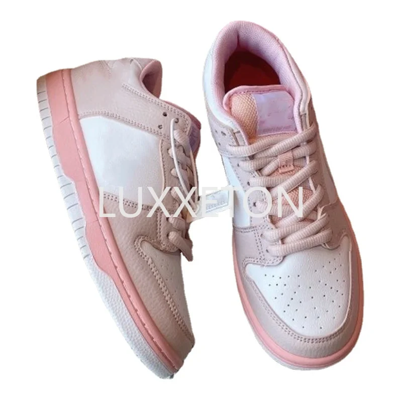 

Женские массивные кроссовки, повседневная спортивная обувь на платформе, на шнуровке, плоская Вулканизированная подошва, розовые, INS