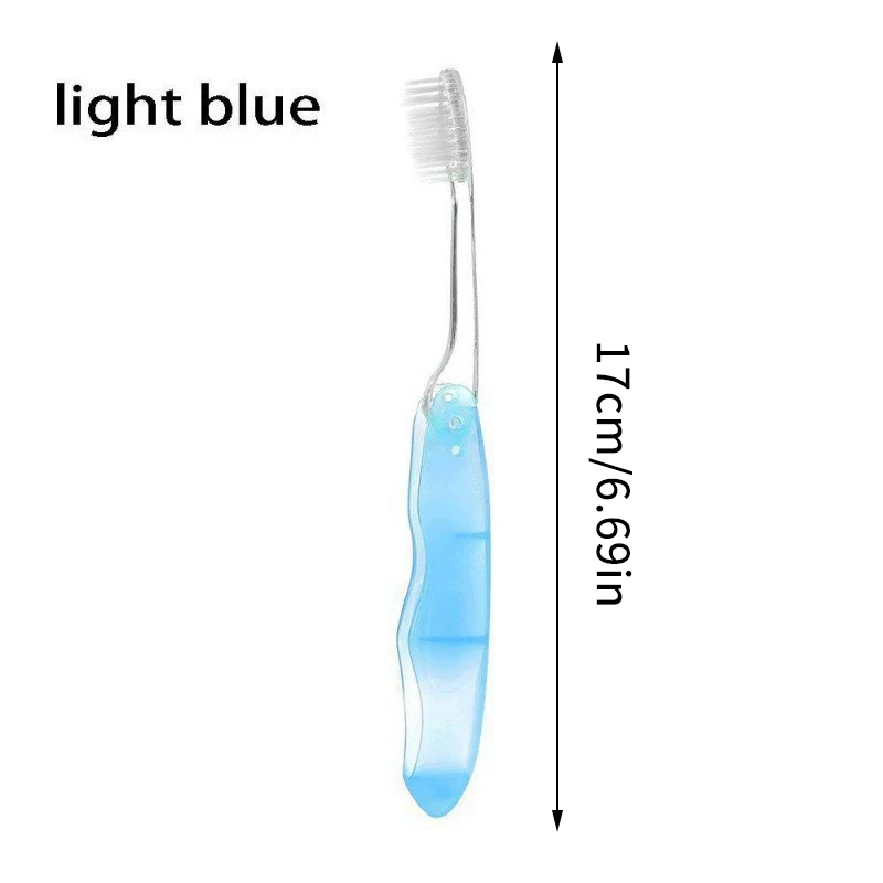 수동 접이식 여행용 칫솔 휴대용 풀 헤드 중간 강모 마이크로 화이버 무향 간편 세척 구강 관리 도구