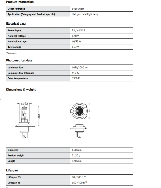 OSRAM Night Breaker 200 H4 9003 Car Halogen Headlight +200% More Brightness  Original Lamp 12V 60/55W Made In Germany 64193NB200 - AliExpress