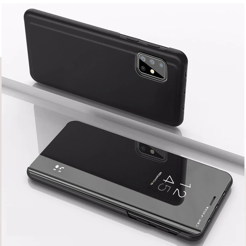 Reflective Flip Stand Phone Cover with Mirror Finish
