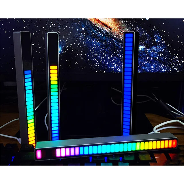 Musik Atmosphäre Rhythmus Licht, 2 Pack RGB Sprachaktivierte