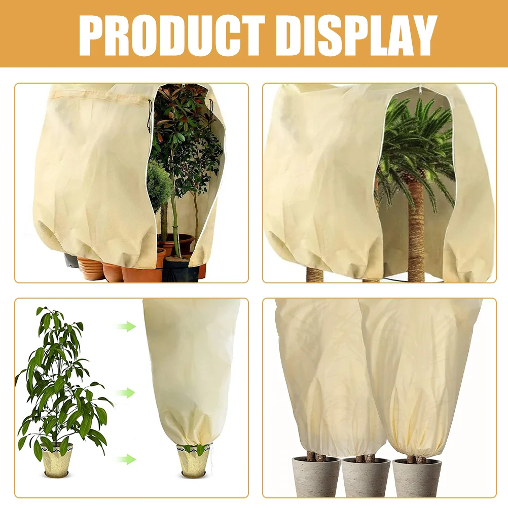 

Plant Winter Cover Frost Covers for Outdoor Plants Drawstring Shield Protector Tarps Freezing Weather