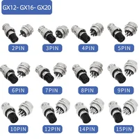 5/10/20Set GX12 GX16 GX20 2 3 4 5 6 7 8 9 10 12 14 15 Pin Male&Female Aviator Aviation Plug Socket Connector  Panel Mount 6