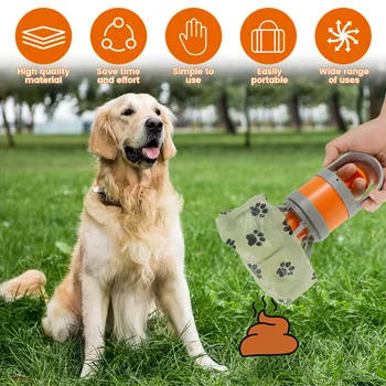 Dog Pooper Scooper Portable Pet Waste Picker with Garbage Bag Handheld Claw Poop Scooper Outdoors Pet Poop Waste Pick-up Cleaner 2
