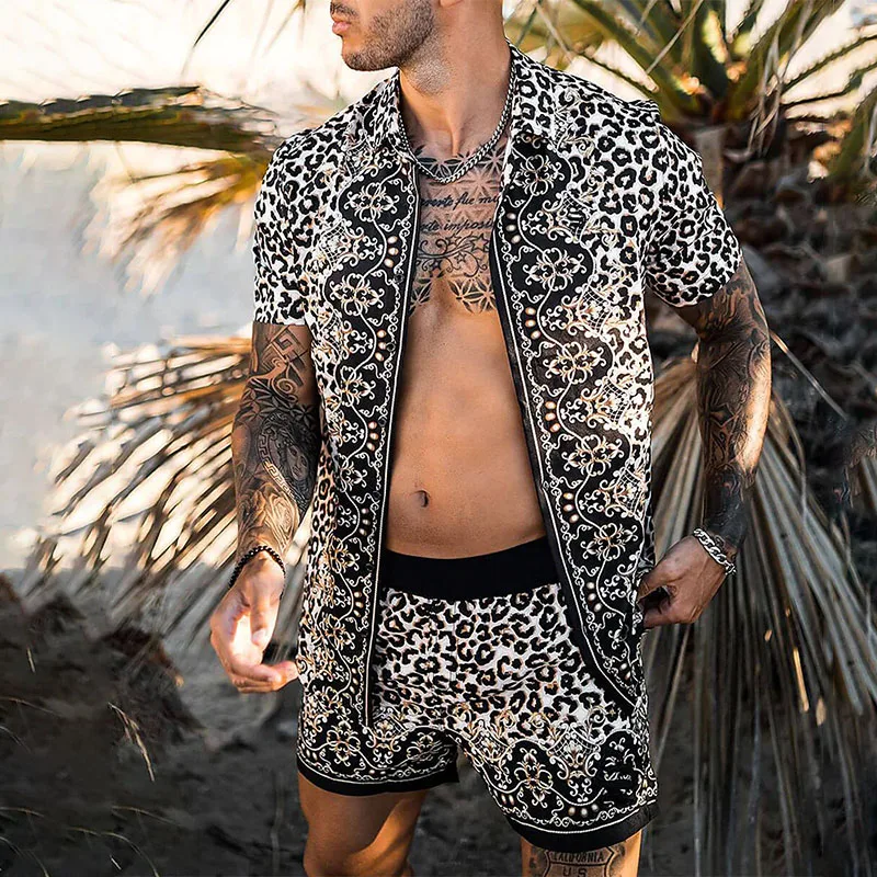 designer jogging suits 2022 New Fashion Hawaiian Set Mens Printing Set Short Sleeve Summer Casual Floral Shirt Beach Two Piece Suit Men Sets S-3XL Men's Sets