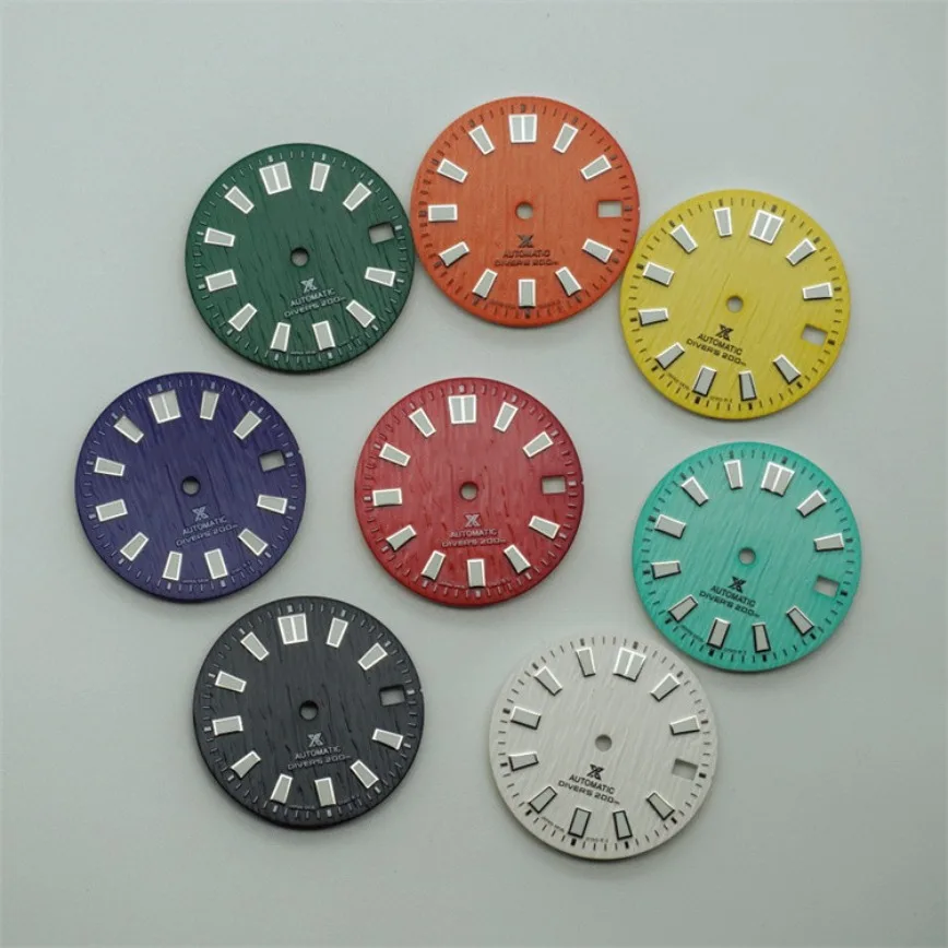 

Ocean Glacier Dial blue red green orange Green Luminous dial 28.5mm for NH35/NH36 Movements Watch Accessories nh35 dial