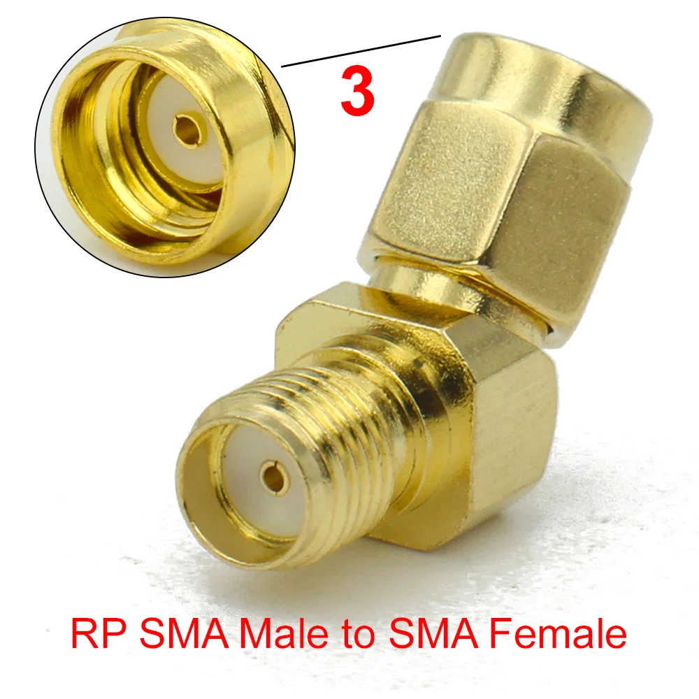 SMA-Stecker auf SMA-Buchse, 45 135 Grad abgeschrägter Adapter, RP SMA-Winkel-HF-Stecker, vergoldet, für WiFi-Antenne, FPV-Drohne – Detail 5