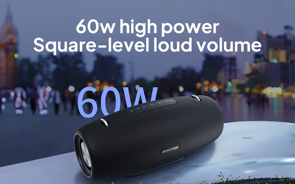 Wireless Speaker 60W Powerful Sound and Deep Bass IPX5 Waterproof Deep Bass Pe