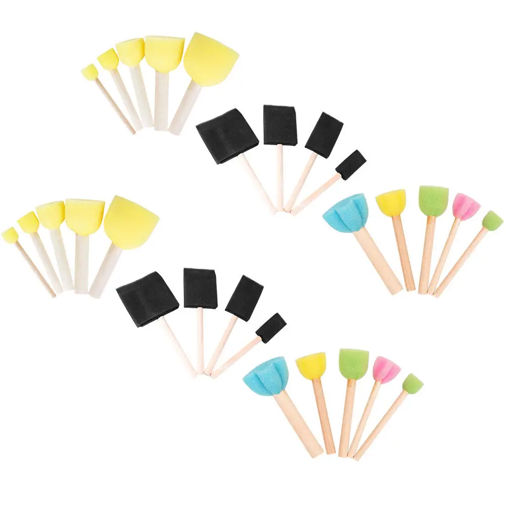28Pcs 어린이 스폰지 브러쉬 그림 도구 크리 에이 티브 DIY 낙서 스폰지 스탬퍼 드로잉 용품 드로잉 스탬프 그림 도구