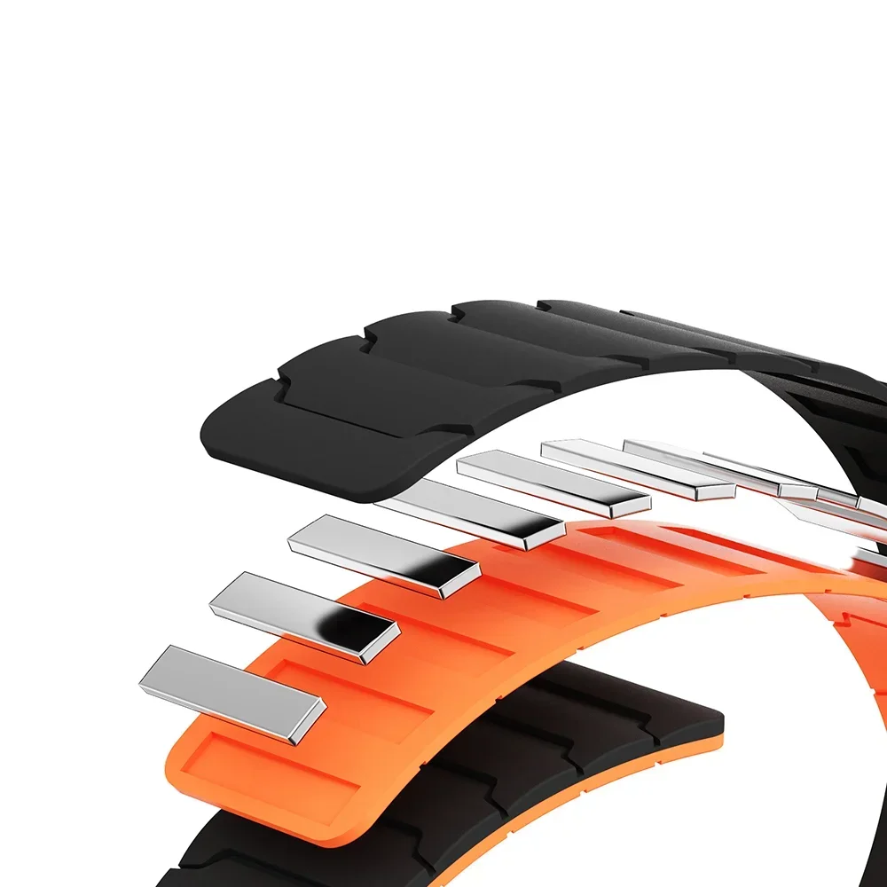 Magnetic Silicone Loop Strap - Versatile 22mm/20mm Band