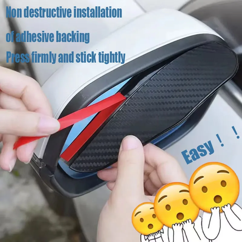 Dacia duster Car Rearview Mirror Rain Eyebrow Fiber Auto Rain Shield Rainscreen Reflector Shield