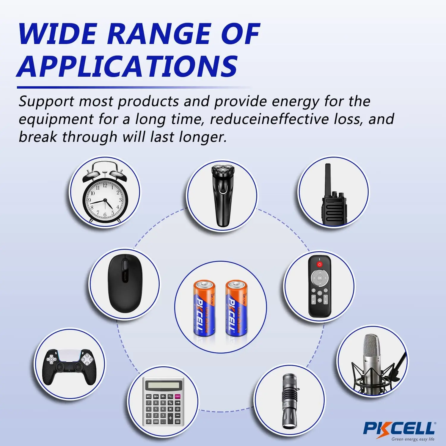 Alkaline battery 20PC 1.5V LR1/MN9100/E90/N size PKCELL leak-proof high performance