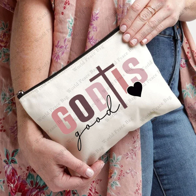 1 pc Christian Religious Psalm Jesus God Faith pattern Makeup Bag 5