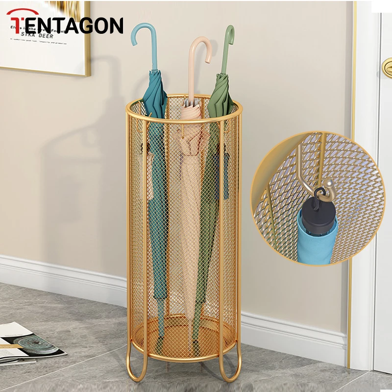 Porte-parapluie En Osier Vintage - Fabriqué Main Dans L'UE, Diamètre 26 Cm, Hauteur 46 Cm - Avec Fond étanche