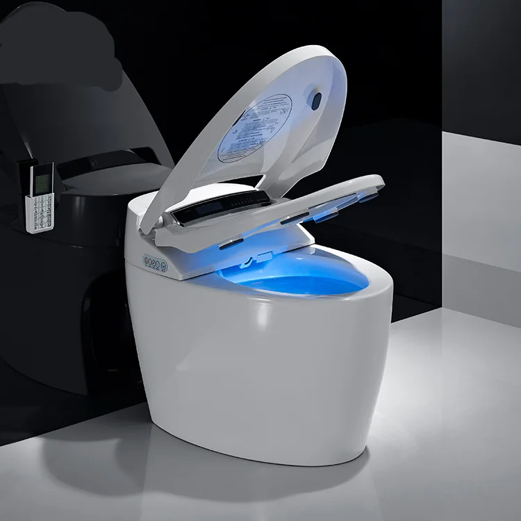 Smart toilet Intelligent, Automatic flip-top flush ceramic automatic flushing integrated Commode S-shaped water trap toilet