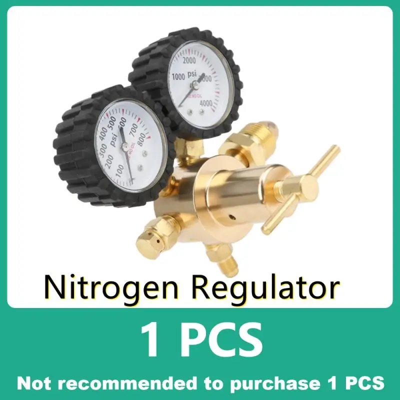 

Nitrogen Regulator Gauge Pressure Equipment Brass CGA580 Inlet Connection Gauges 0-600PSI CGA580 Inlet 1/4 inch Flare Output