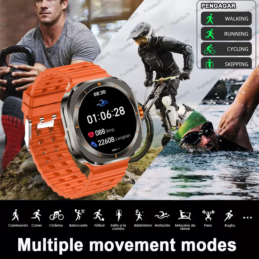 For Samsung Galaxy Watch 7 Ultra NFC GPS Compass Smart Watch Outdoor Sport Man 466*466 AMOLED Galaxy Watch 6 Upgraded Smartwatch