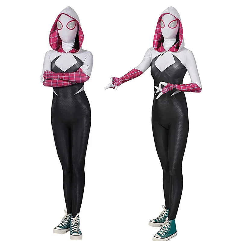 

Spiderman Spidder Gwen Cosplay Costumes for Adult Kids Gwen Stacy Costume Zentai Jumpsuit Bodysuit Halloween Disney Clothes
