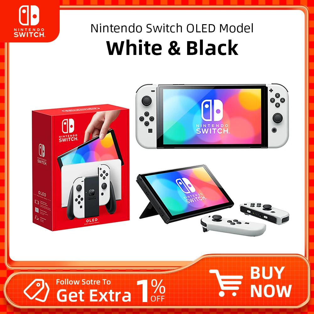 Nintendo Switch OLED Model Game Console White and Neon Set 64GB