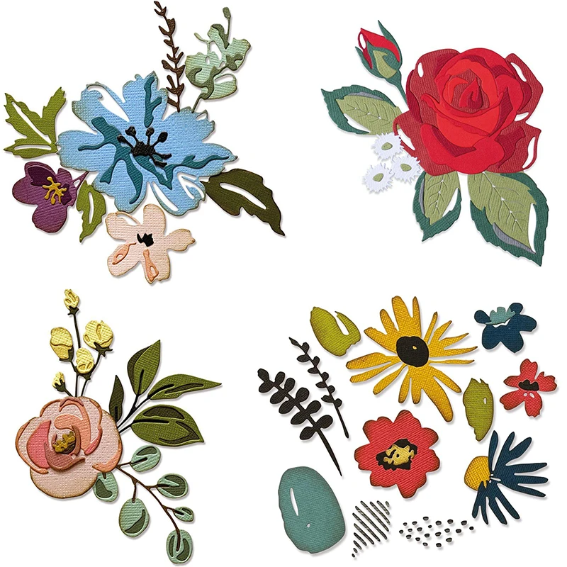 식물 금속 절단 다이는 크리스마스에 적합합니다 DIY 앨범 스크랩북 3D 인사말 카드 장식 크리 에이 티브 꽃 잎 2022 새로운