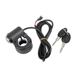 Universal Electric Scooter Ignition Lock with Keys and Throttle Accelerator (Black)
