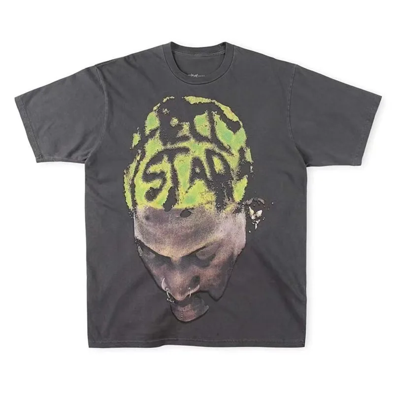

Hellstar 2024 Classic European and American Style Breathable Printed Large Pattern Logo Design High Street Men's Short Sleeves