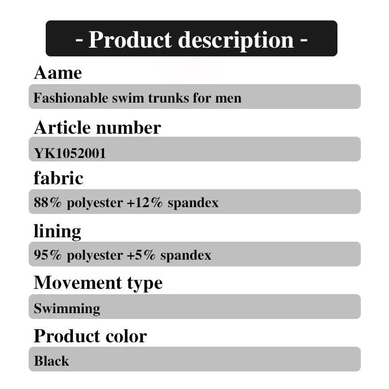Swim Trunks Adult Men Pure Black Large Size Professional Waterproof Quick-drying Bionic Fabric Sharkskin Swimming Trunks