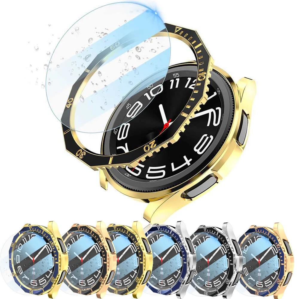 Premium Protective Metal Frame & Glass Case for Samsung Galaxy Watch 6 Classic - 43mm & 47mm