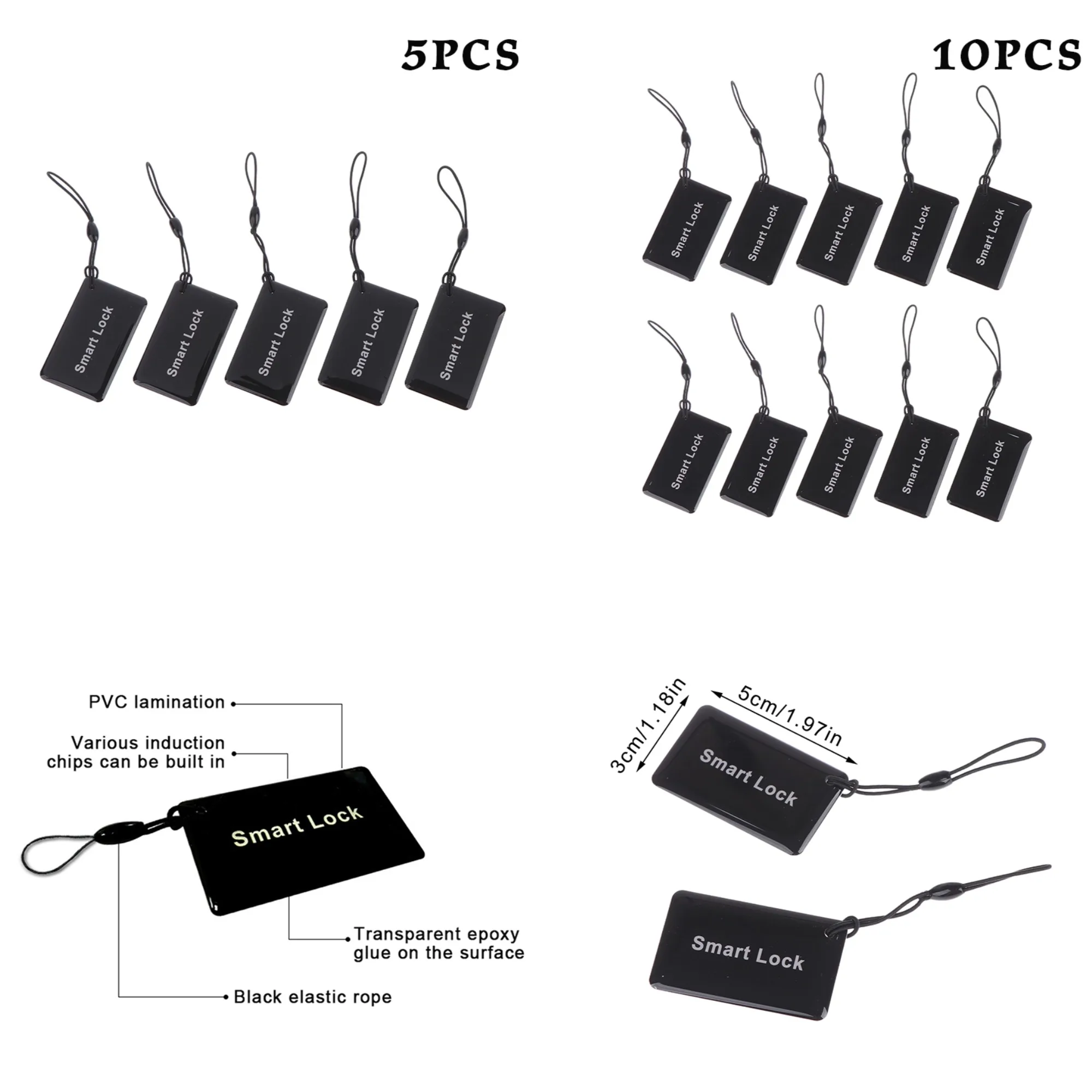 【CCA13】5/10개 13.56Mhz IC 카드 전자 스마트 도어 잠금 카드 디지털 스마트 지문 잠금 장치 잠금 해제 소형 RFID 카드