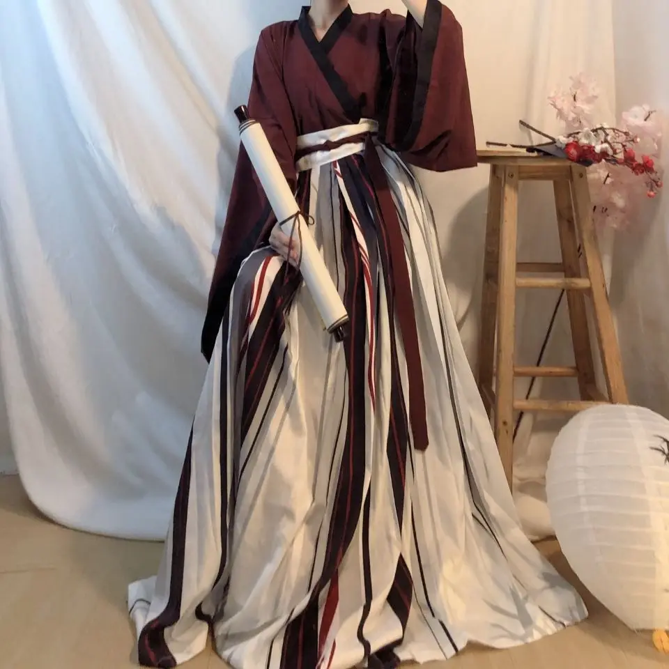 Chinese Hanfu Set Cosplay Outfit For Men And Women Adults Halloween Costumes For Couples Dance Men Women Red Hanfu