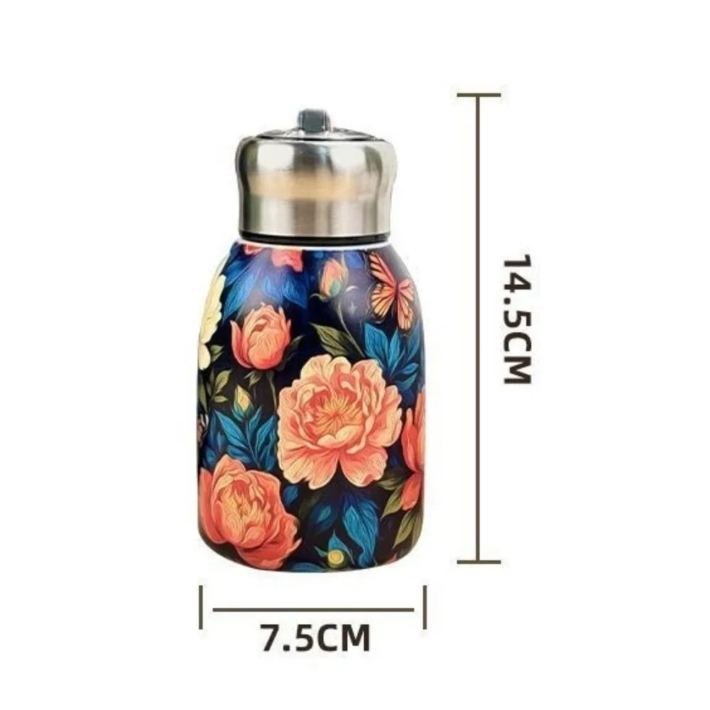 Cute 300ml Mini Insulated Cup Double Wall 304 Stainless Steel Water Bottle Leak-Proof Coffee Mug Vacuum Handy Cup Pocket Cup