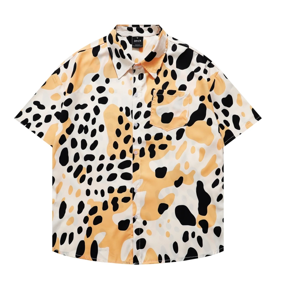 

Leopard Printed Aesthetic Hawaiian Shirts and Blouses for Men Women Beach Loose Gothic Summer Vacation Tops Male Streetwear