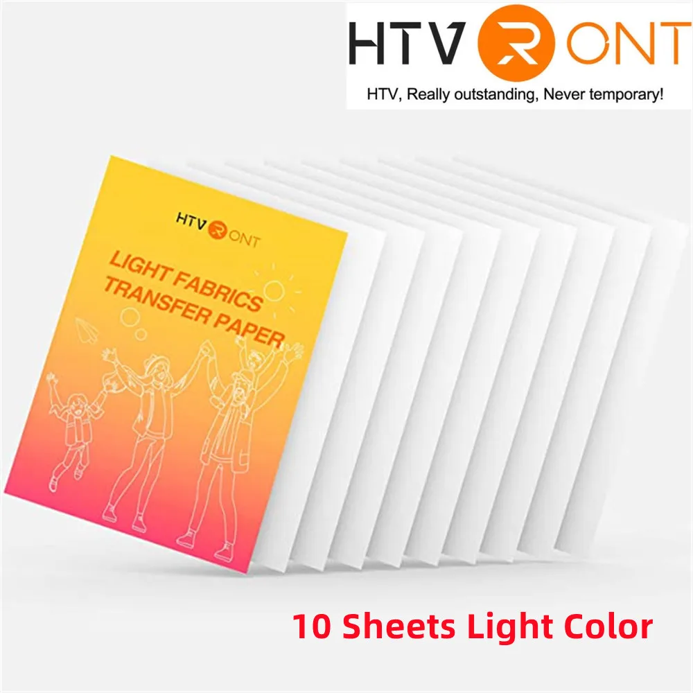 HTVRONT 10 Sheets 8.5x11in Heat Transfer Paper For Dark Fabric