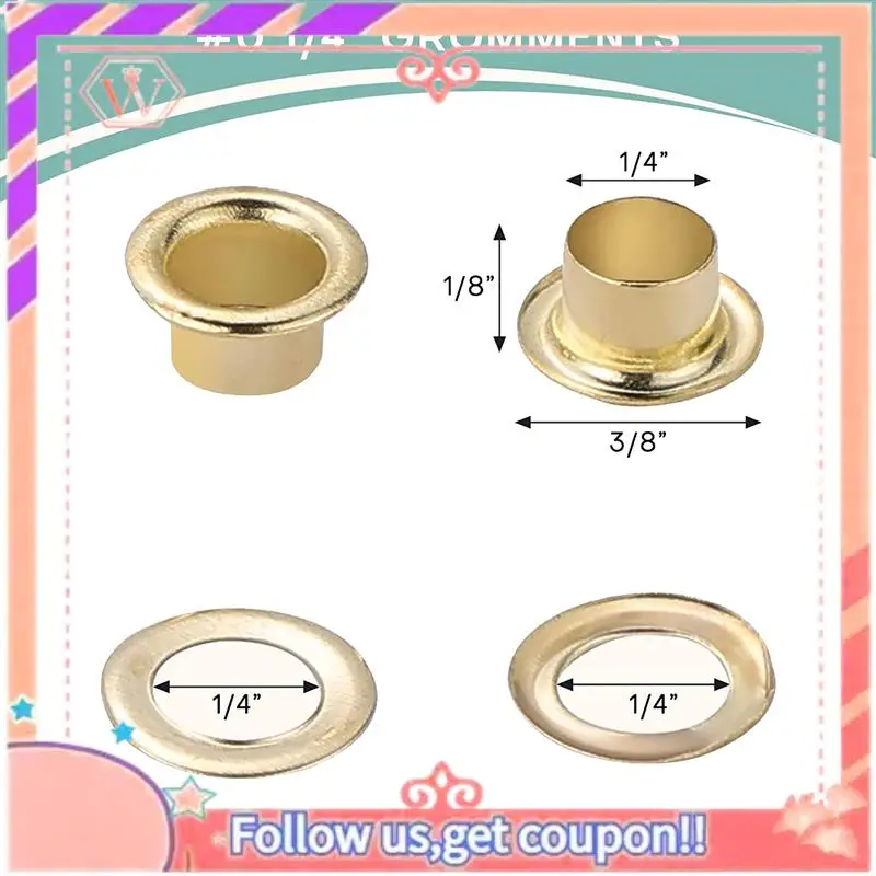 Upgraded Grommet Tool Kit Grommet & Washer Kit 500Pcs, 2 Grommets Kit, Suitable For Leather Bags Banner