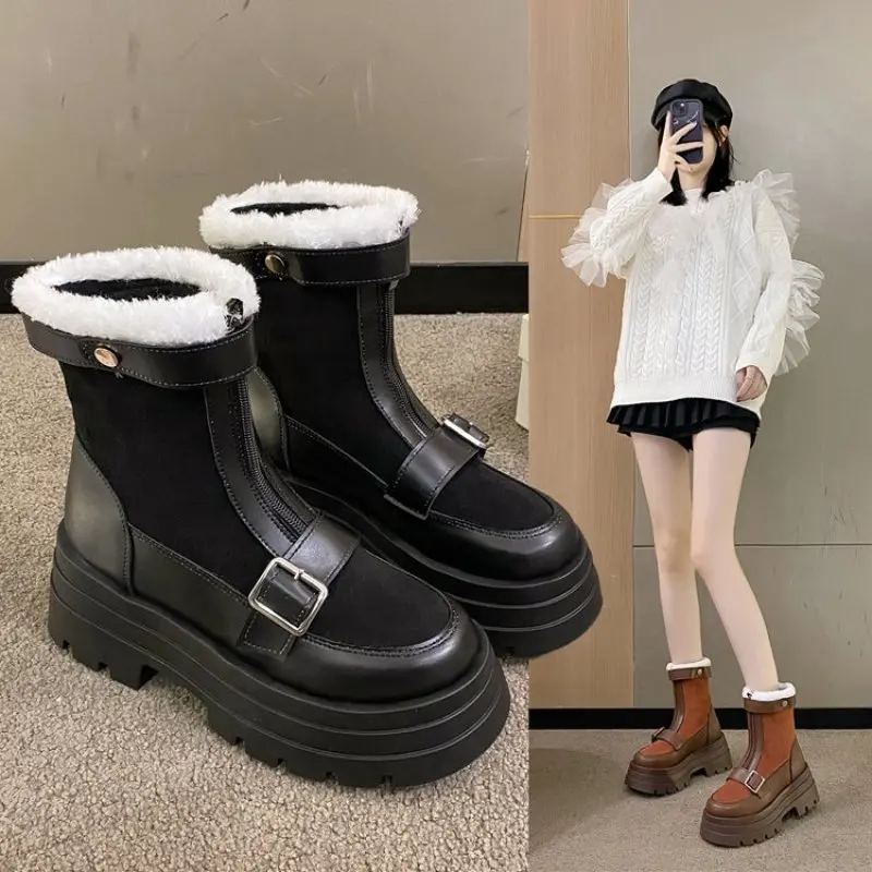 Winter Waterproof Snow Boots for Women New Warm Short Plush Boots Platform Women's Sexy Ankle Boots Cotton Outdoor Ladies Boots