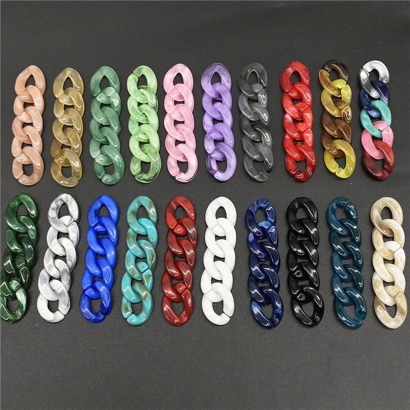 50pcs/lot 10x14mm Acrylic Twisted Chains Link Beads Glasses Chain  for Jewelry Making DIY Bracelet Necklace Earrings