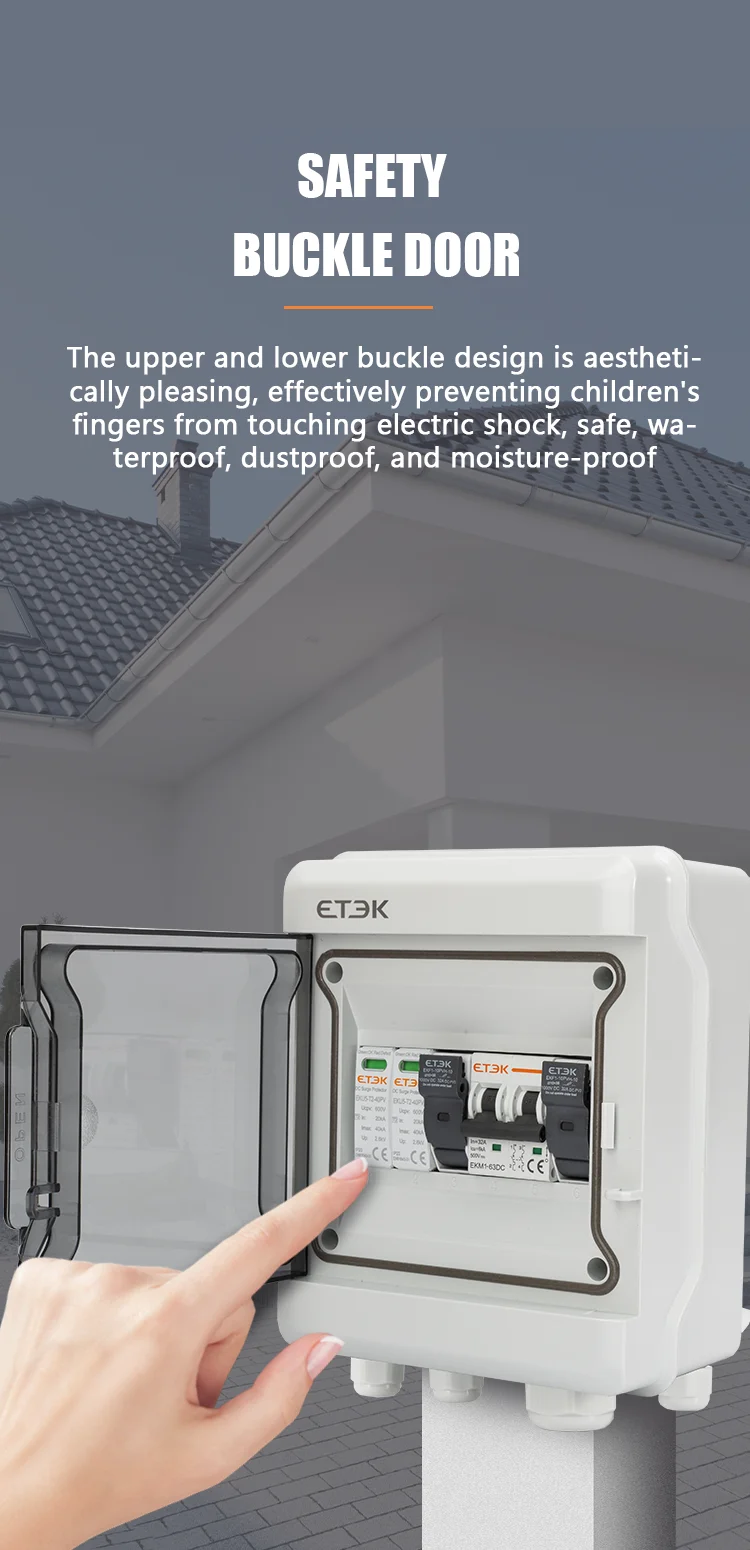 ETEC Solar photovoltaic PV Combiner Box With Lightning Protection 1 in 1 out DC