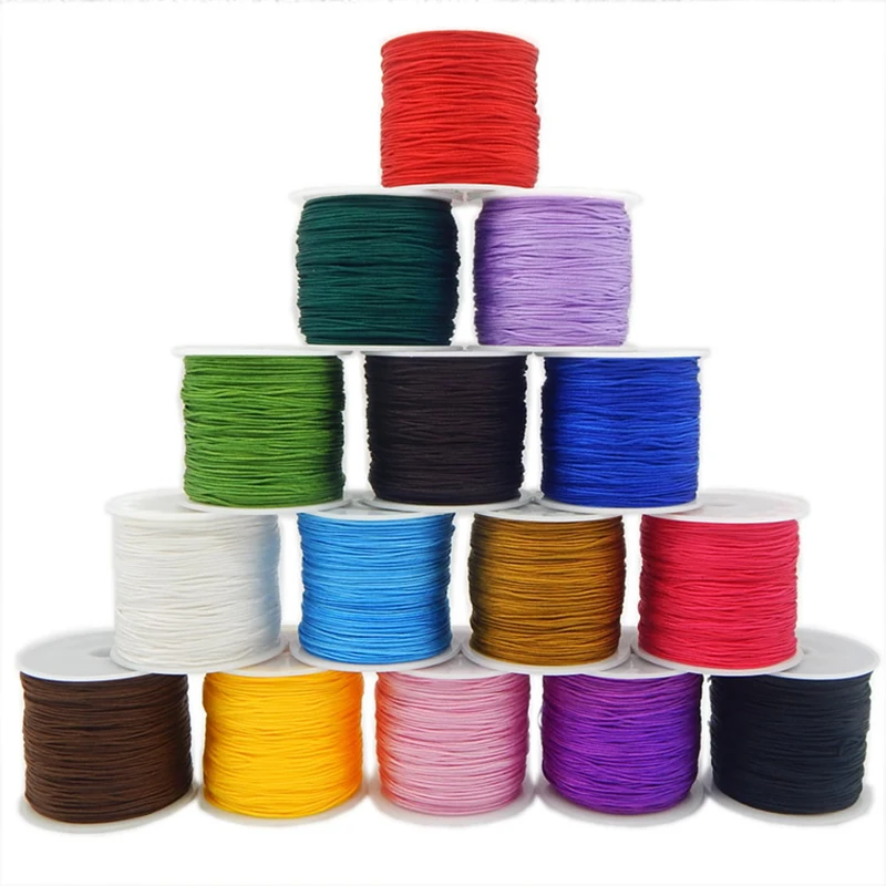 Vibrant Nylon Jewelry Thread Cord for DIY Creations - Assorted Colors, High Quality, 0.8mm Thickness 20m Length