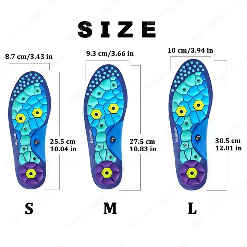 Shoe Insoles 1 Pair Foot Acupressures Insoles Men Women Foot Massage Sport Insoles Magnetic Therapy for Relieve Fatigue Training