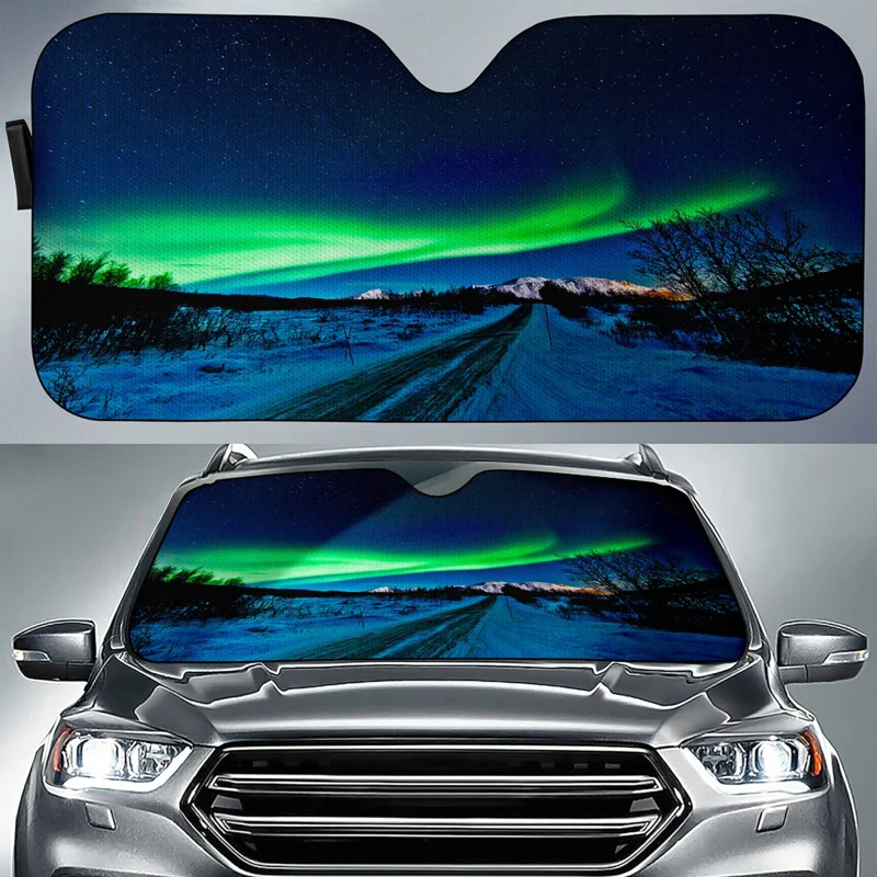 

Автомобильный солнцезащитный козырек Mountain Aurora, складной козырек от УФ-лучей и тепла, универсальные аксессуары для седанов и внедорожников