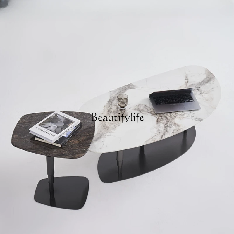 

Italian Minimalist Marble Tea Table Size Shaped Tea Table