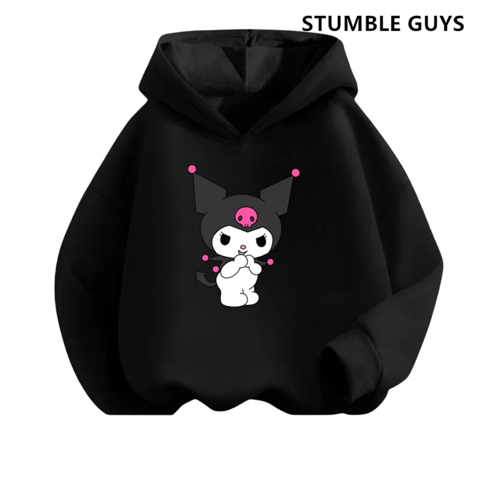 캐주얼 재미있는 운동복 소년 쿠로미 후디 세트, 어린이 후드, 긴 바지, 세트 어린이 스웨터, 산리오 의류, 2 개