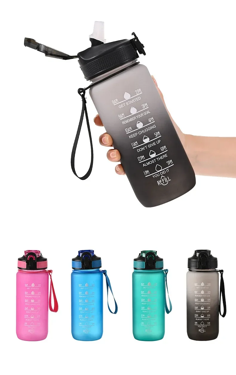 Description Picture 5 of item700ml Sports Water Bottle Portable Leak-proof Colorful Plastic Cup Shaker Bottle Outdoor Travel Portable Gym Fitness Jugs