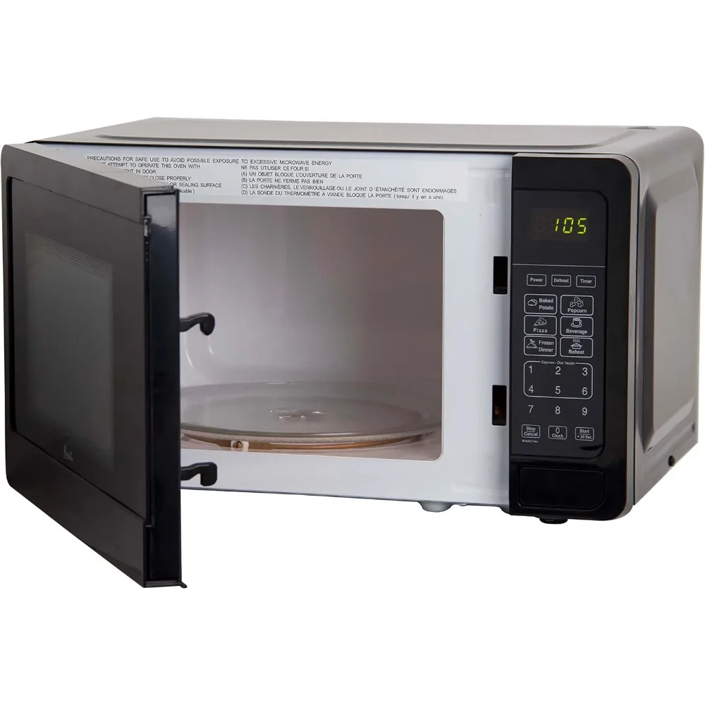 Microwave Oven 700W Compact with 6 Pre Cooking Settings, Speed Defrost, Electronic Control Panel and Glass Turntable 4