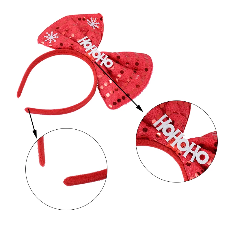 Christmas Headbands Cute Xmas Hair Hoop Santa Claus Hair Band Reindeer Snowman Head Hat Toppers Funny New Year Holiday Party