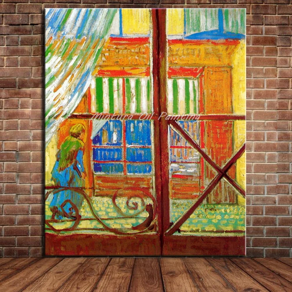 

Arthyx Handmade Look From The Window Pork Butcher's Shop Of Vincent Van Gogh Oil Paintings On Canvas,Wall Art Picture,Home Decor